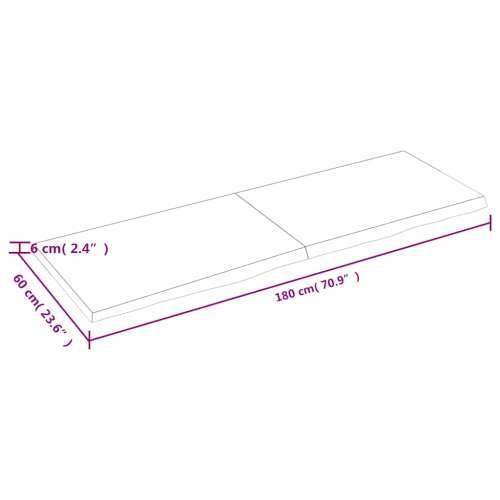 Zidna polica svjetlosmeđa 180x60x(2-6) cm obrađena hrastovina - Svjetlosmeđa 180 x 60 x 6 cm 1 Cijena