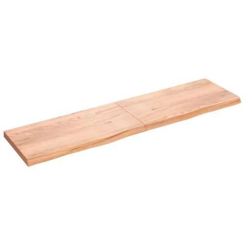 Zidna polica svjetlosmeđa 200x50x(2-6) cm obrađena hrastovina - Svjetlosmeđa 200 x 50 x 6 cm 1 Cijena