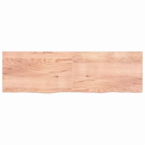 Zidna polica svjetlosmeđa 200x60x(2-4) cm obrađena hrastovina - Svjetlosmeđa 200 x 60 x 4 cm 1 Cijena