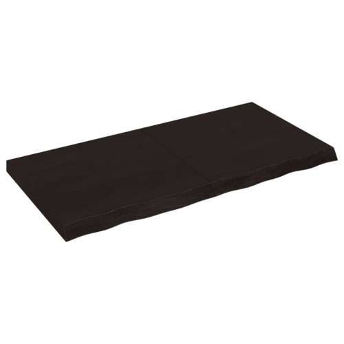 Zidna polica tamnosmeđa 120x60x(2-6) cm od obrađene hrastovine - Tamno smeđa 120 x 60 x 6 cm 1 Cijena