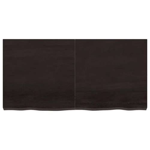 Zidna polica tamnosmeđa 120x60x(2-6) cm od obrađene hrastovine - Tamno smeđa 120 x 60 x 6 cm 1 Cijena