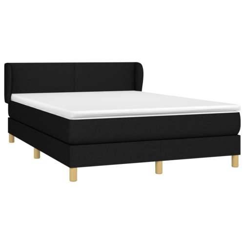 Krevet s oprugama i madracem crni 140 x 190 cm od tkanine - Crna 140 x 190 cm Gladak dizajn Cijena