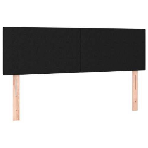 Krevet s oprugama i madracem crni 140 x 190 cm od tkanine - Crna 140 x 190 cm Gladak dizajn Cijena