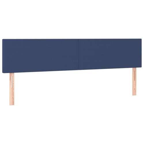 Krevet s oprugama i madracem plavi 160x200 cm od tkanine - Plava 160 x 200 cm Gladak dizajn Cijena