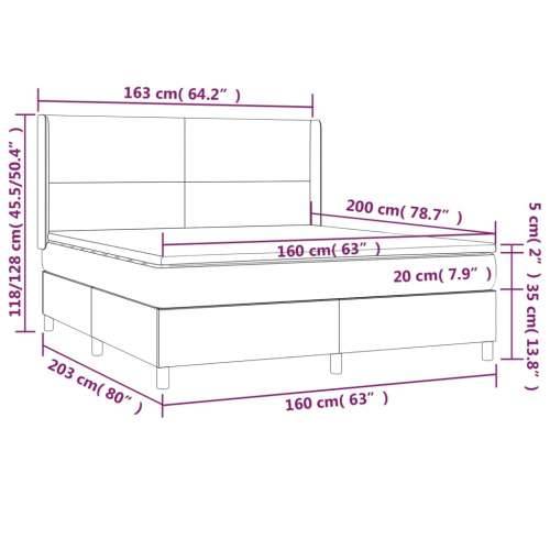Krevet s oprugama i madracem crni 160x200 cm baršunasti - Crna 160 x 200 cm Gladak dizajn Cijena