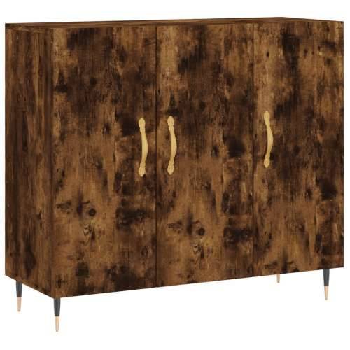 Komoda boja dimljenog hrasta 90 x 34 x 80 cm konstruirano drvo - Dimljeni hrast 1 Cijena