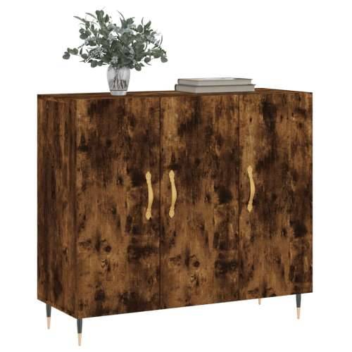 Komoda boja dimljenog hrasta 90 x 34 x 80 cm konstruirano drvo - Dimljeni hrast 1 Cijena