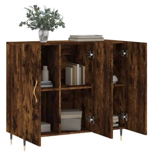 Komoda boja dimljenog hrasta 90 x 34 x 80 cm konstruirano drvo - Dimljeni hrast 1 Cijena