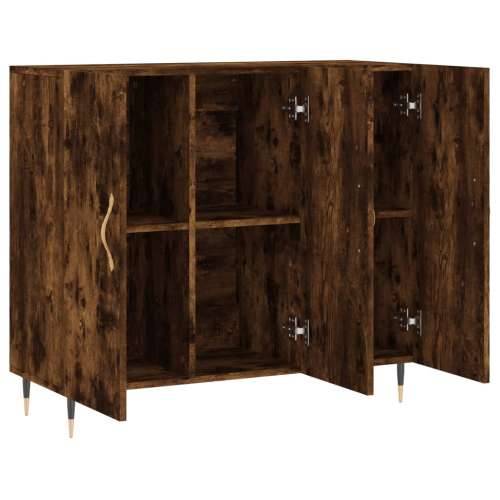 Komoda boja dimljenog hrasta 90 x 34 x 80 cm konstruirano drvo - Dimljeni hrast 1 Cijena