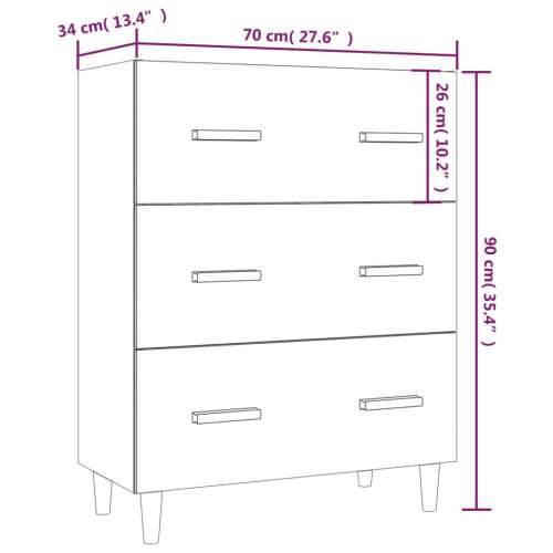 Komoda bijela 70 x 34 x 90 cm od konstruiranog drva - Bijela 1 Cijena