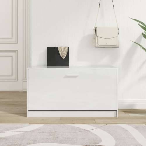 Klupa za cipele sjajna bijela 80x24x45 cm konstruirano drvo Visoko sjajno bijela 1 Cijena