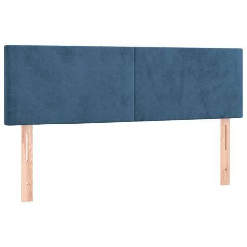 Krevet s oprugama i madracem tamnoplavi 140x190 cm baršunasti - Tamno plava 140 x 190 cm Gladak dizajn Cijena