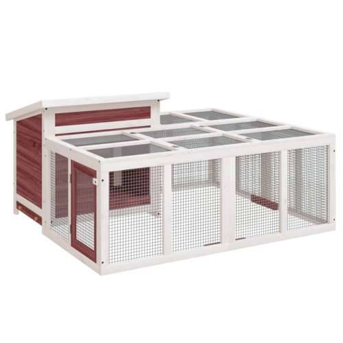 Kavez za zečeve boja kave 144 x 123 x 67,5 cm masivna borovina Mocha Cijena
