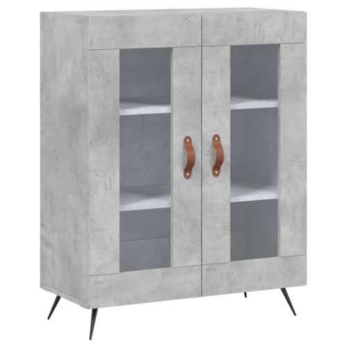 Visoka komoda siva betona 69,5x34x180 cm od konstruiranog drva - Beton siva 1 2 staklena vrata Cijena