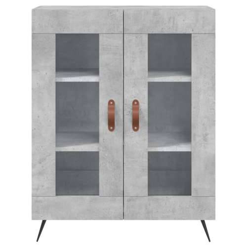 Visoka komoda siva betona 69,5x34x180 cm od konstruiranog drva - Beton siva 1 2 staklena vrata Cijena