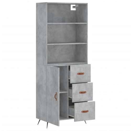 Visoka komoda siva betona 69,5x34x180 cm od konstruiranog drva - Beton siva 1 1 vrata 3 ladice Cijena