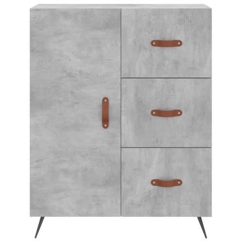 Visoka komoda siva betona 69,5x34x180 cm od konstruiranog drva - Beton siva 1 1 vrata 3 ladice Cijena