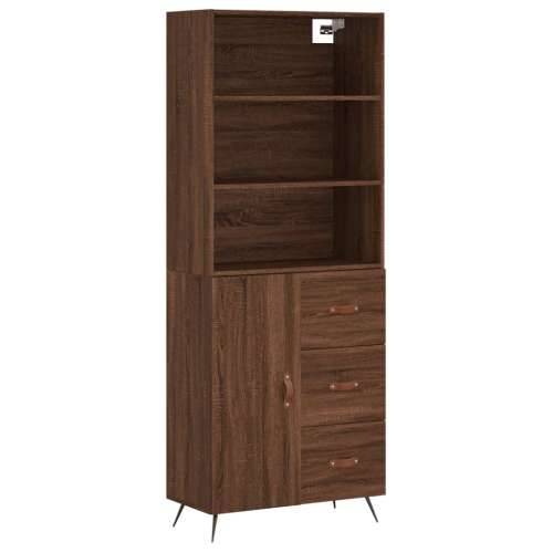 Visoka komoda boja hrasta 69,5x34x180 cm od konstruiranog drva - Smeđi hrast 1 1 vrata 3 ladice Cijena