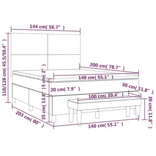 Krevet s oprugama i madracem crni 140x200 cm od tkanine - Crna 140 x 200 cm Gladak dizajn Cijena