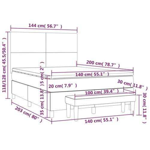 Krevet s oprugama i madracem crni 140x200 cm od tkanine Cijena