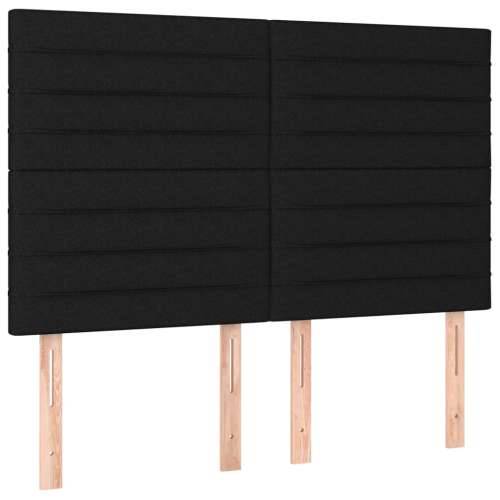 Krevet s oprugama i madracem crni 140x200 cm od tkanine - Crna 140 x 200 cm vodoravne pruge Cijena