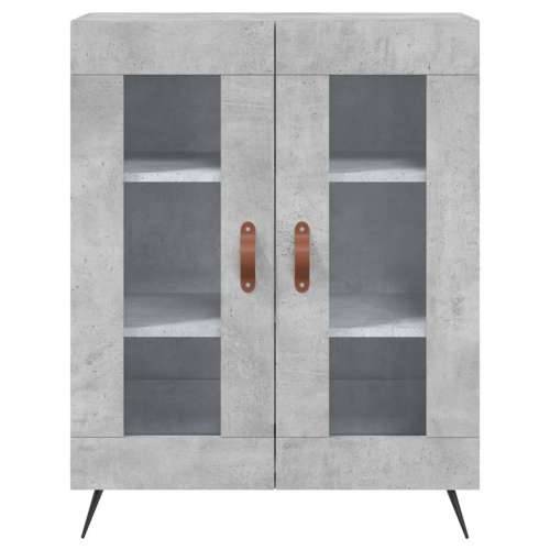 Visoka komoda siva betona 69,5x34x180 cm od konstruiranog drva - Beton siva 1 2 staklena vrata Cijena