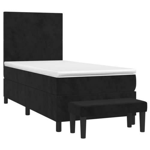 Box spring krevet s madracem crni 90x190 cm baršunasti - Crna 90 x 190 cm Gladak dizajn Cijena