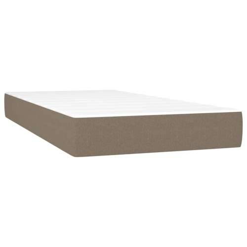 Krevet box spring s madracem LED smeđesivi 100x200 cm tkanina Cijena