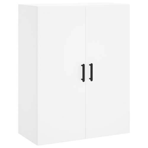 Visoka komoda bijela 69,5x34x180 cm konstruirano drvo - Bijela 1 2 staklena vrata Cijena