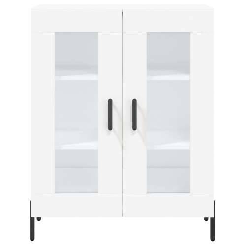 Visoka komoda bijela 69,5x34x180 cm konstruirano drvo - Bijela 1 2 staklena vrata Cijena