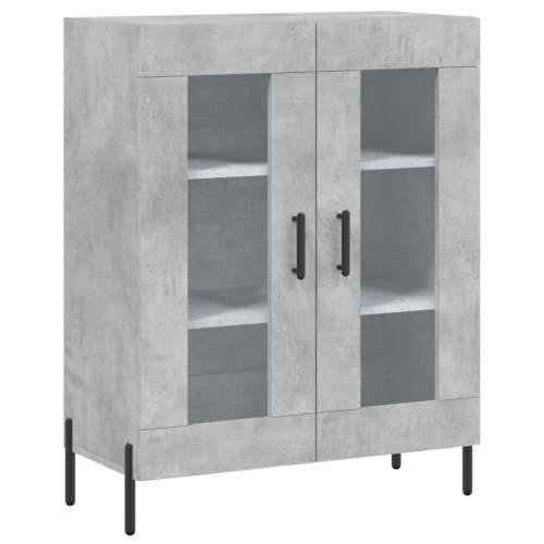 Visoka komoda siva betona 69,5x34x180 cm od konstruiranog drva - Beton siva 1 2 staklena vrata Cijena