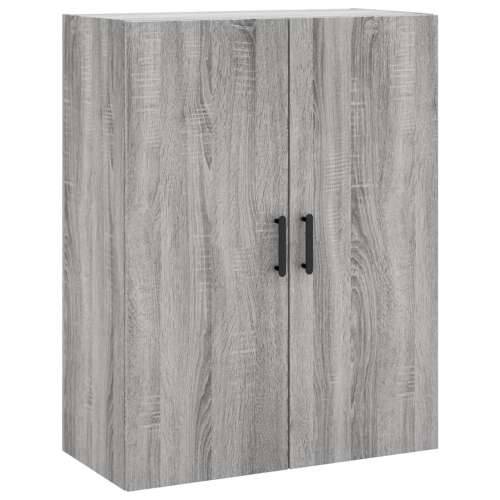 Visoka komoda siva sonome 69,5x34x180 cm od konstruiranog drva - Sivi hrast sonoma 1 2 staklena vrata Cijena