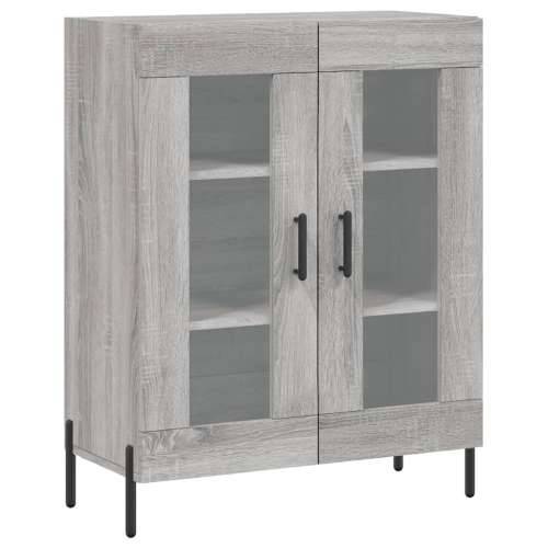 Visoka komoda siva sonome 69,5x34x180 cm od konstruiranog drva - Sivi hrast sonoma 1 2 staklena vrata Cijena