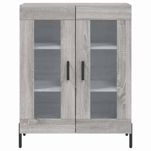 Visoka komoda siva sonome 69,5x34x180 cm od konstruiranog drva - Sivi hrast sonoma 1 2 staklena vrata Cijena