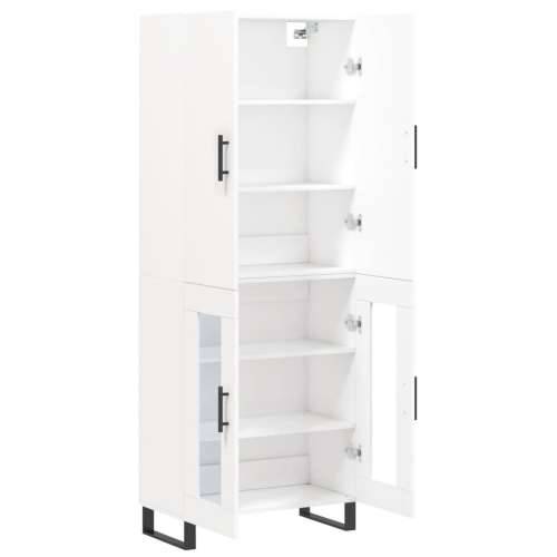 Visoka komoda bijela 69,5x34x180 cm konstruirano drvo - Bijela 1 2 staklena vrata Cijena