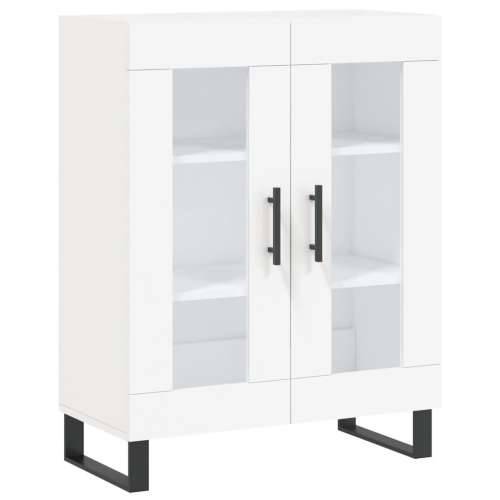 Visoka komoda bijela 69,5x34x180 cm konstruirano drvo - Bijela 1 2 staklena vrata Cijena