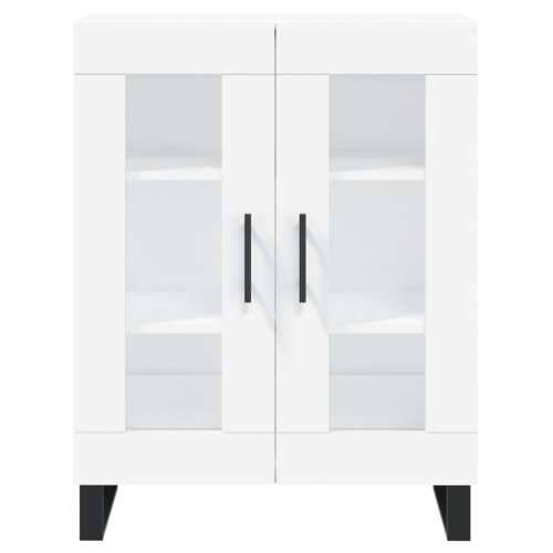 Visoka komoda bijela 69,5x34x180 cm konstruirano drvo - Bijela 1 2 staklena vrata Cijena