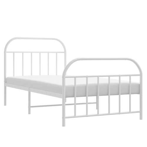 Metalni okvir kreveta uzglavlje i podnožje bijeli 107x203 cm Cijena
