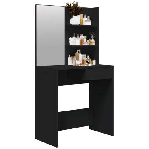 Toaletni stolić s ogledalom crni 74,5 x 40 x 141 cm - Crna 1 Cijena