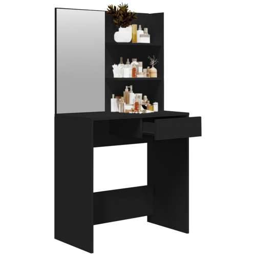 Toaletni stolić s ogledalom crni 74,5 x 40 x 141 cm - Crna 1 Cijena