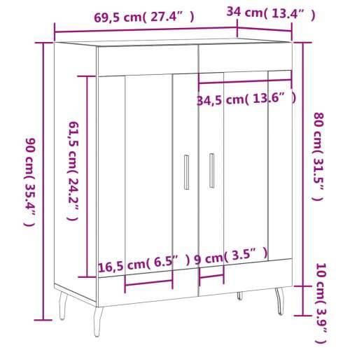Komoda sjajna bijela 69,5x34x90 cm od konstruiranog drva - Visoko sjajno bijela 1 Cijena