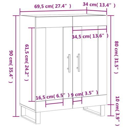 Komoda sjajna bijela 69,5x34x90 cm od konstruiranog drva - Visoko sjajno bijela 1 Cijena