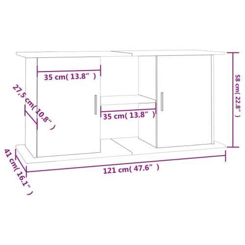 Stalak za akvarij crni 121 x 41 x 58 cm od konstruiranog drva - Crna 121 x 41 x 58 cm Cijena