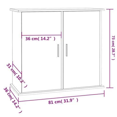 Stalak za akvarij boja betona 81x36x73 cm od konstruiranog drva - Beton siva 81 x 36 x 73 cm Cijena