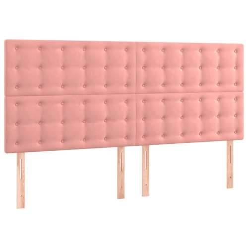 LED uzglavlje ružičasto 180x5x118/128 cm baršunasto - Ružičasta 180 x 5 x 118/128 cm 1 Cijena