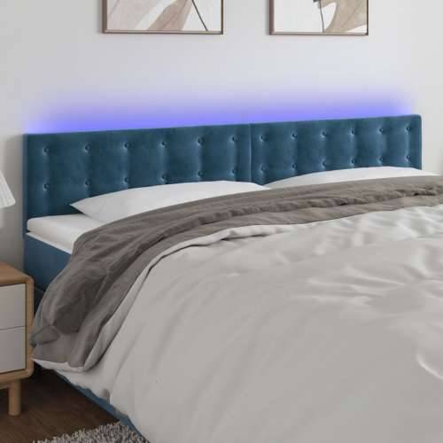 LED uzglavlje tamnoplavo 180x5x78/88 cm baršunasto - Tamno plava 180 x 5 x 78/88 cm 1 Cijena