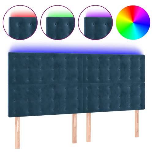 LED uzglavlje tamnoplavo 180x5x118/128 cm baršunasto - Tamno plava 180 x 5 x 118/128 cm 1 Cijena