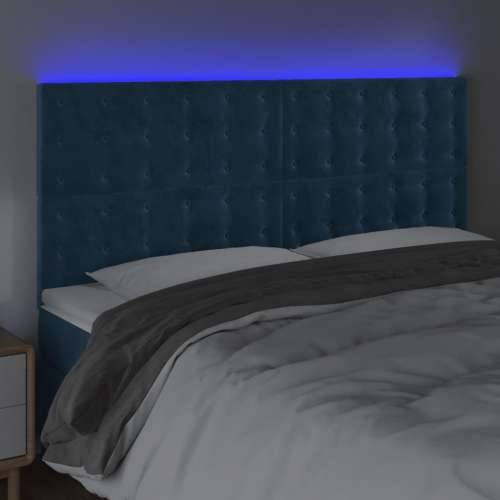 LED uzglavlje tamnoplavo 180x5x118/128 cm baršunasto - Tamno plava 180 x 5 x 118/128 cm 1 Cijena