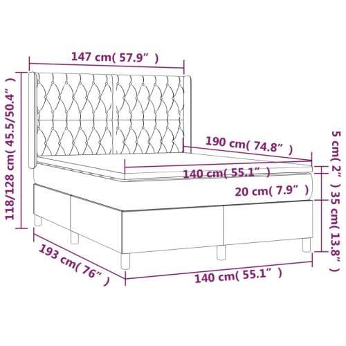 Krevet s oprugama i madracem crni 140 x 190 cm baršunasti - Crna 140 x 190 cm Dizajn s gumbima Cijena