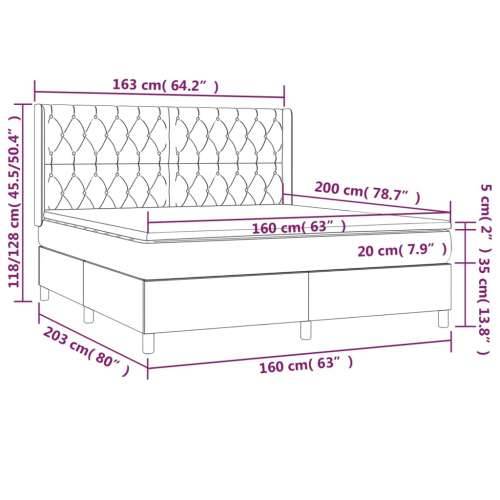 Krevet s oprugama i madracem crni 160x200 cm baršunasti - Crna 160 x 200 cm Dizajn s gumbima Cijena